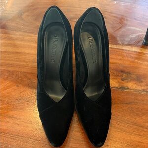 Jil Sander Black Suede Pointed-Toe Heels